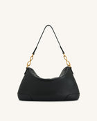 Jayla Metal Pendant Embellished  Shoulder Bag - Black