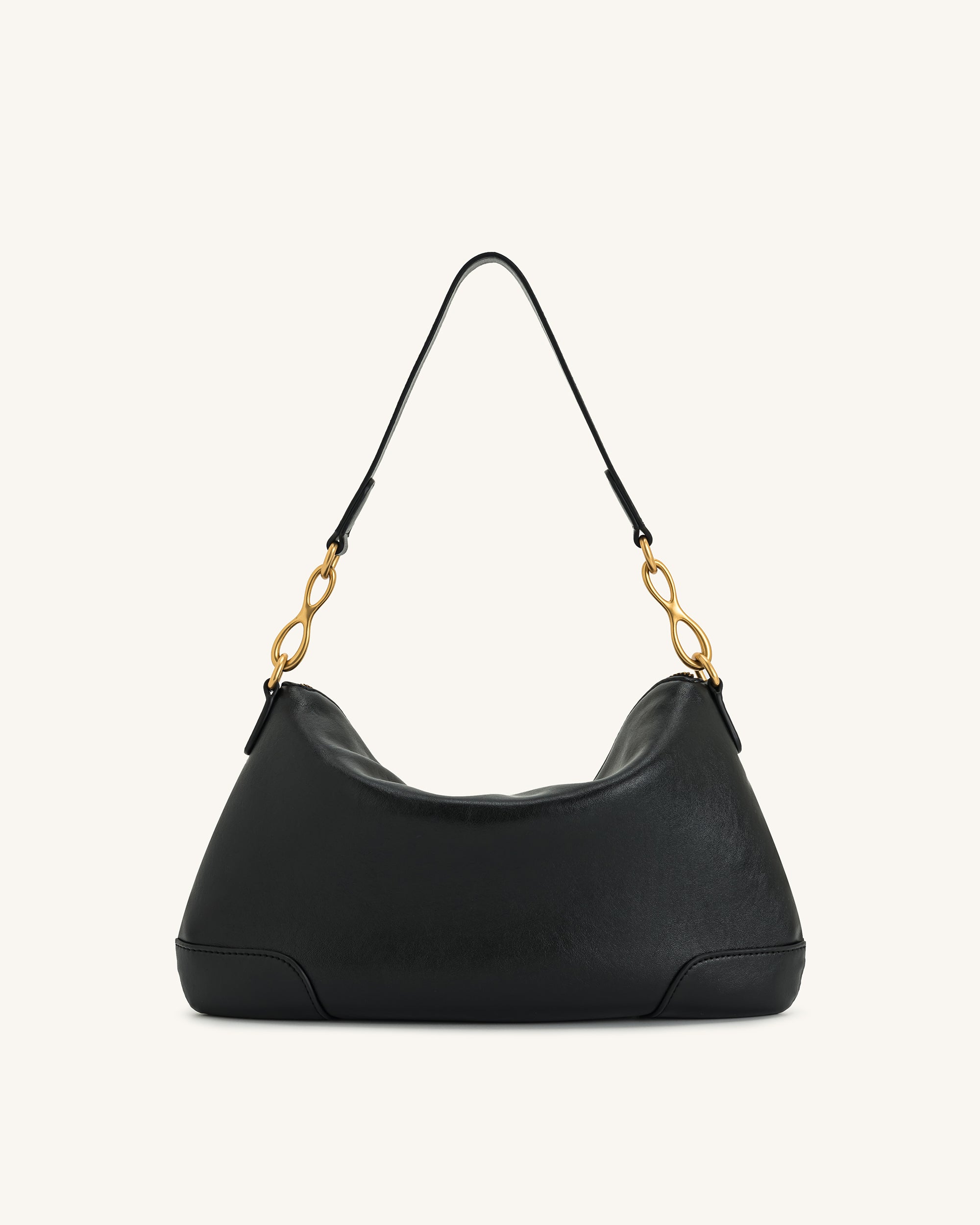 Jayla Metal Pendant Embellished  Shoulder Bag - Black