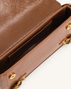 Sia Crushed Shoulder Bag - Brown