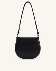 Diana Ring Flap Saddle Bag - Black