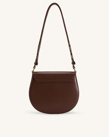 Diana Ring Flap Saddle Bag - Brown