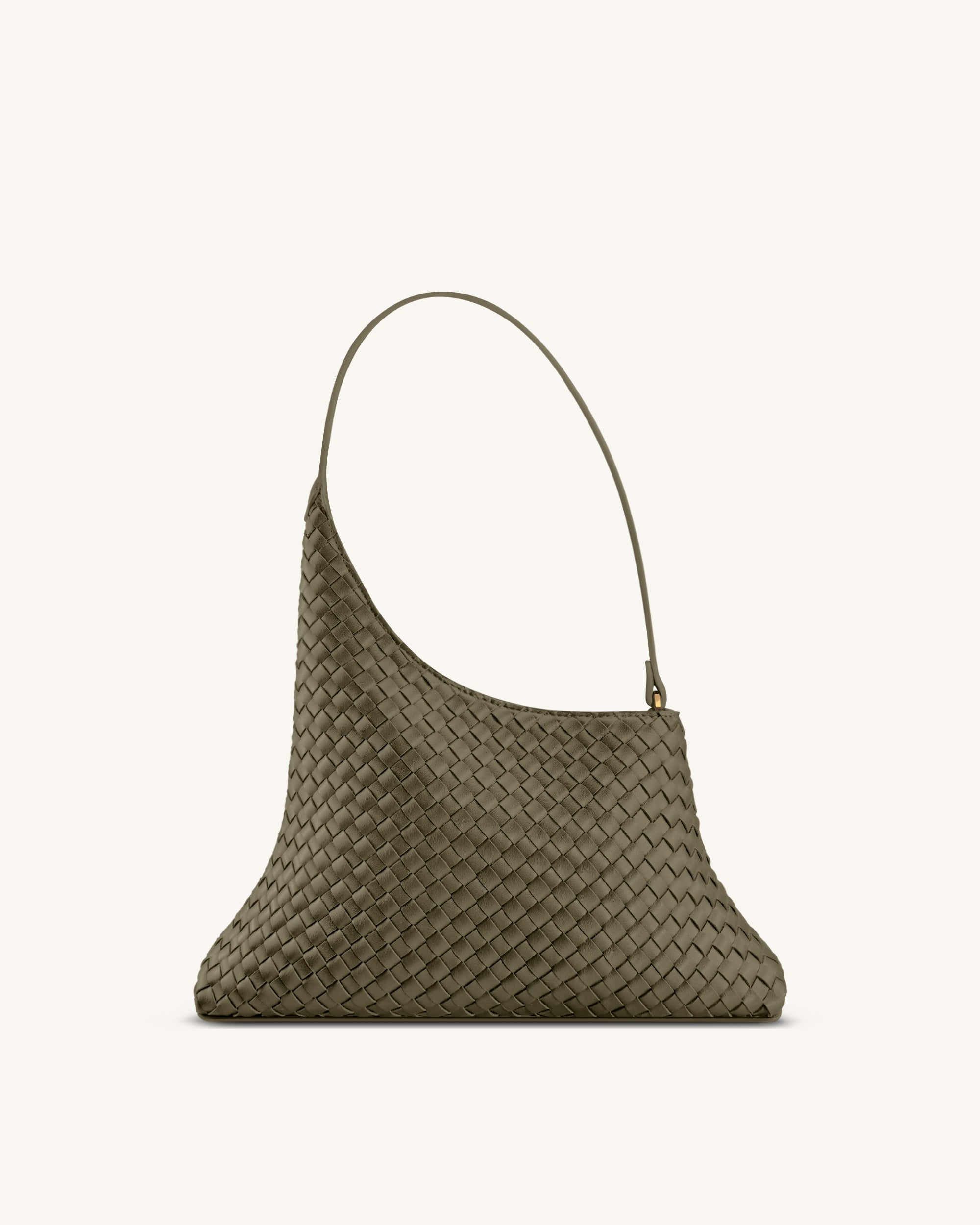 Lyra Woven Shoulder Bag - Olive Green