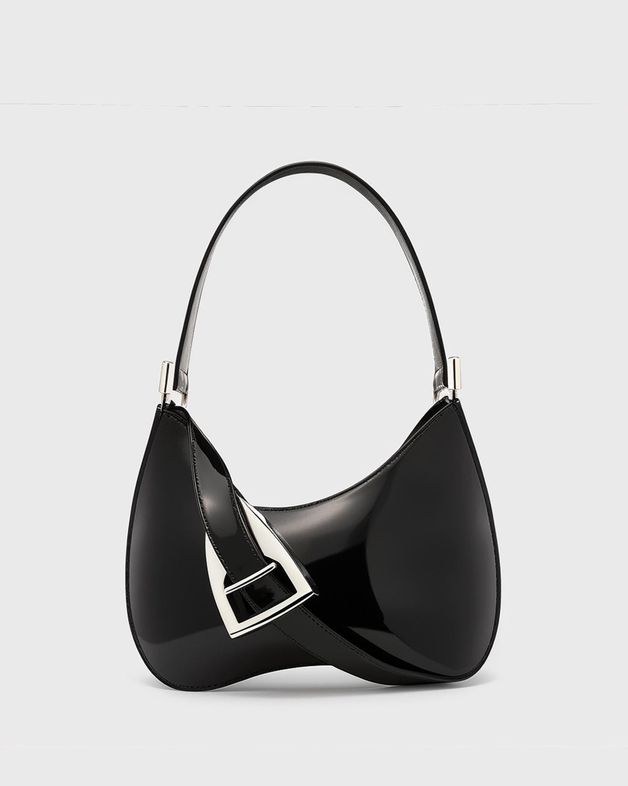Asymmetric Shoulder Bag- Black