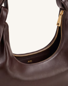 Sharon Crescent Crossbody Bag - Dark Brown