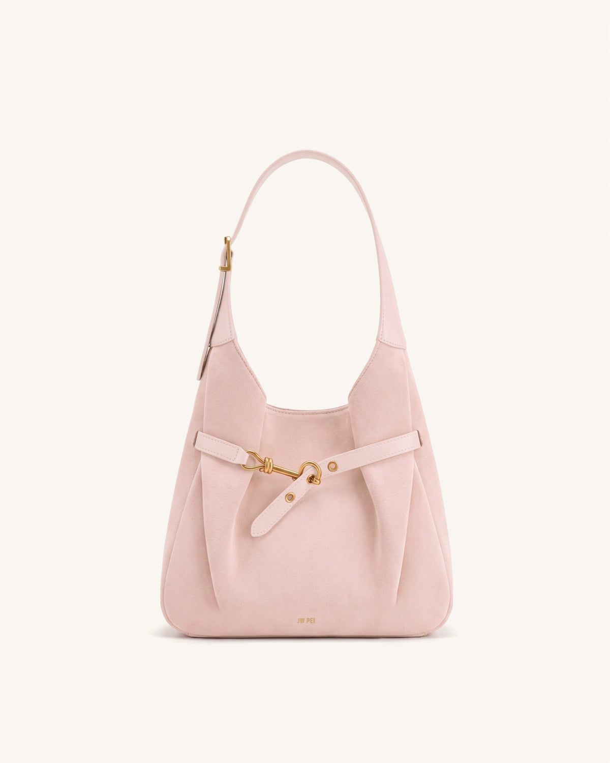 Alina Faux Suede Hobo Bag - Light Pink