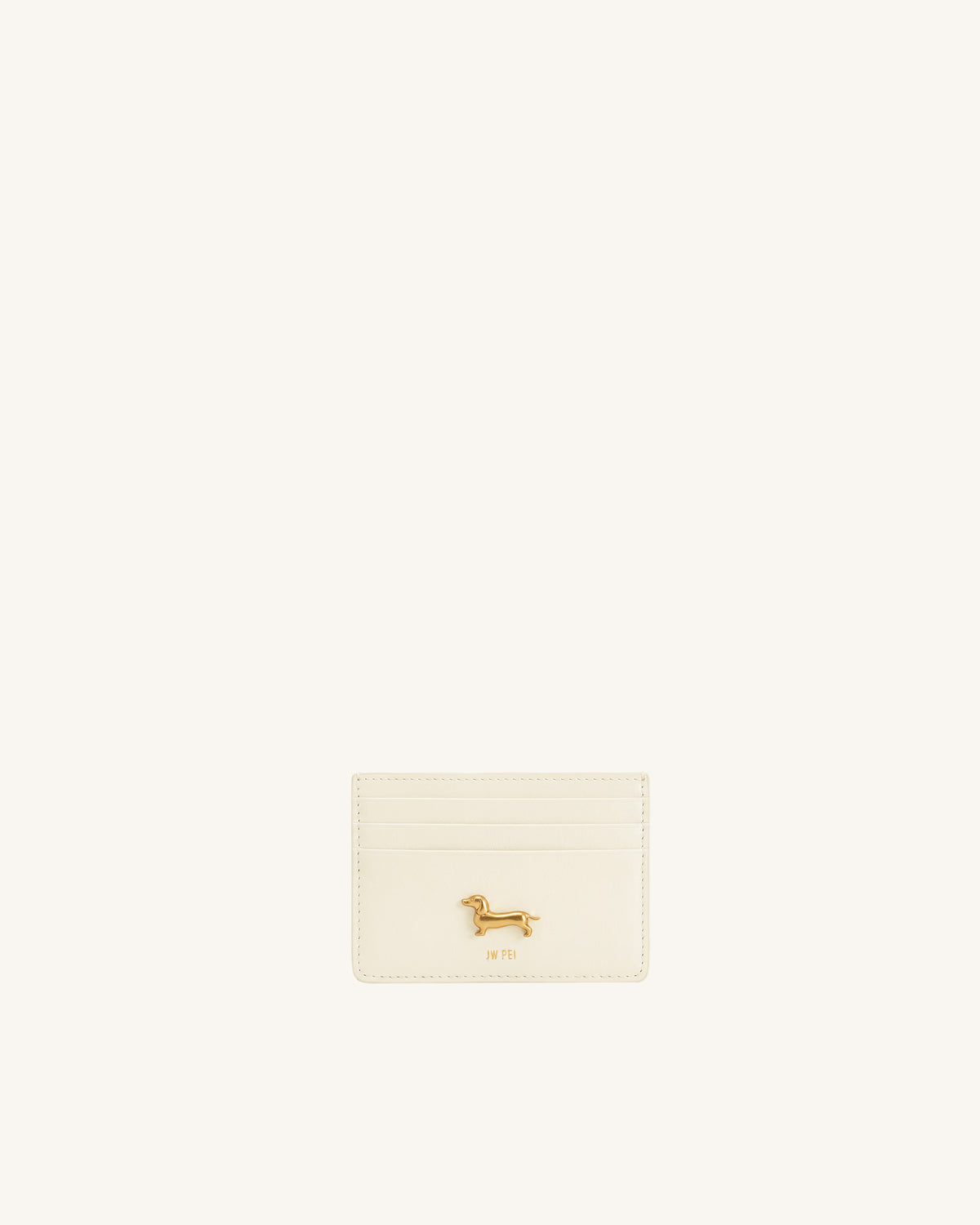 Maeve Dachshund Metal Emblem Card Holder - White