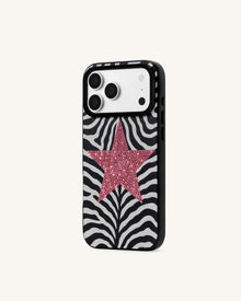 Zebra Star Phone Case - Black
