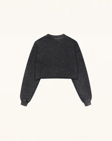 Cream 3D Pearl Butterfly Sweatshirt - Black