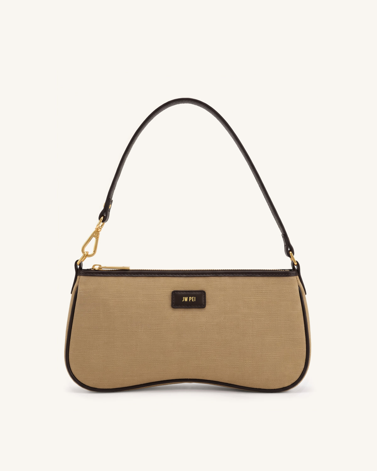 Eva Shoulder Handbag - Brown Canvas