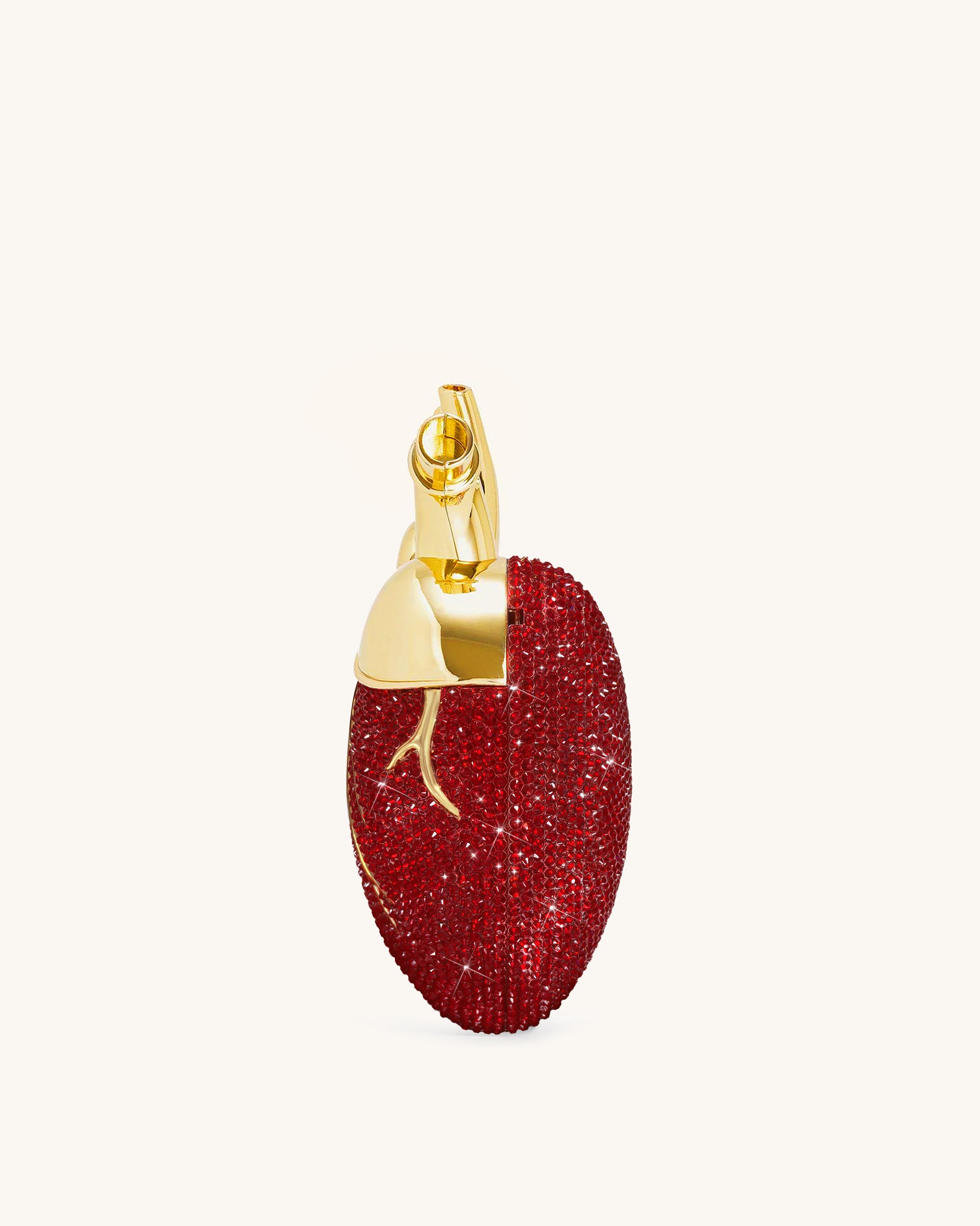 Maren Artificial Crystal Heart Shaped Bag - Red