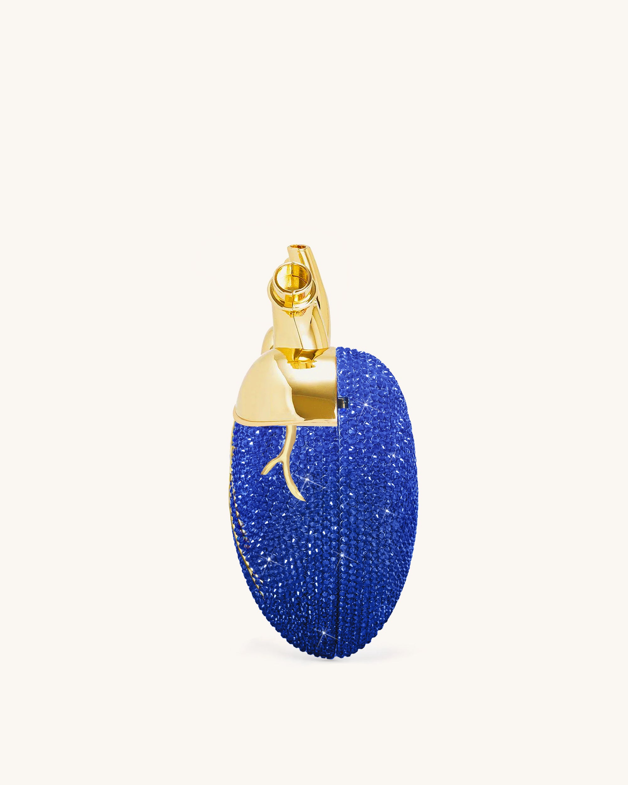 Maren Artificial Crystal Heart Shaped Bag - Cobalt Blue