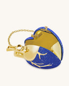 Maren Artificial Crystal Heart Shaped Bag - Cobalt Blue