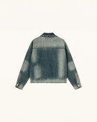 Pearl Embellished Denim Jacket - Blue