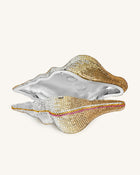 Conch Shape Faux Crystal Clutch - Gold