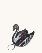 Kinsley Crystal Swan Clutch - Black