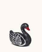 Kinsley Crystal Swan Clutch - Black