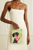 Taya-Puppy Pattern Book Shape Clutch Bag - Light Green
