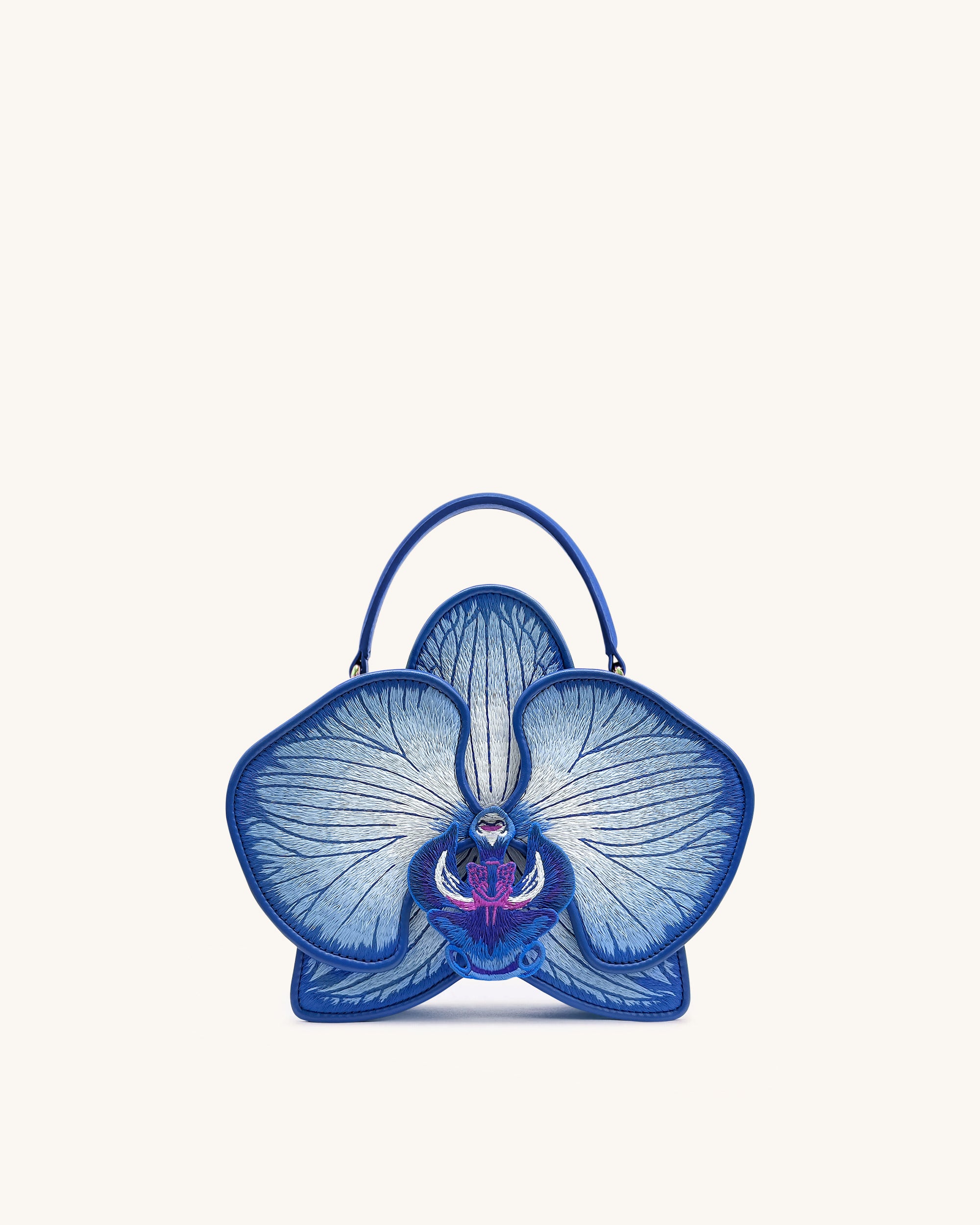 Flora Orchid Shaped Top Hand Bag - Blue