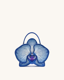 Flora Orchid Shaped Top Hand Bag - Blue