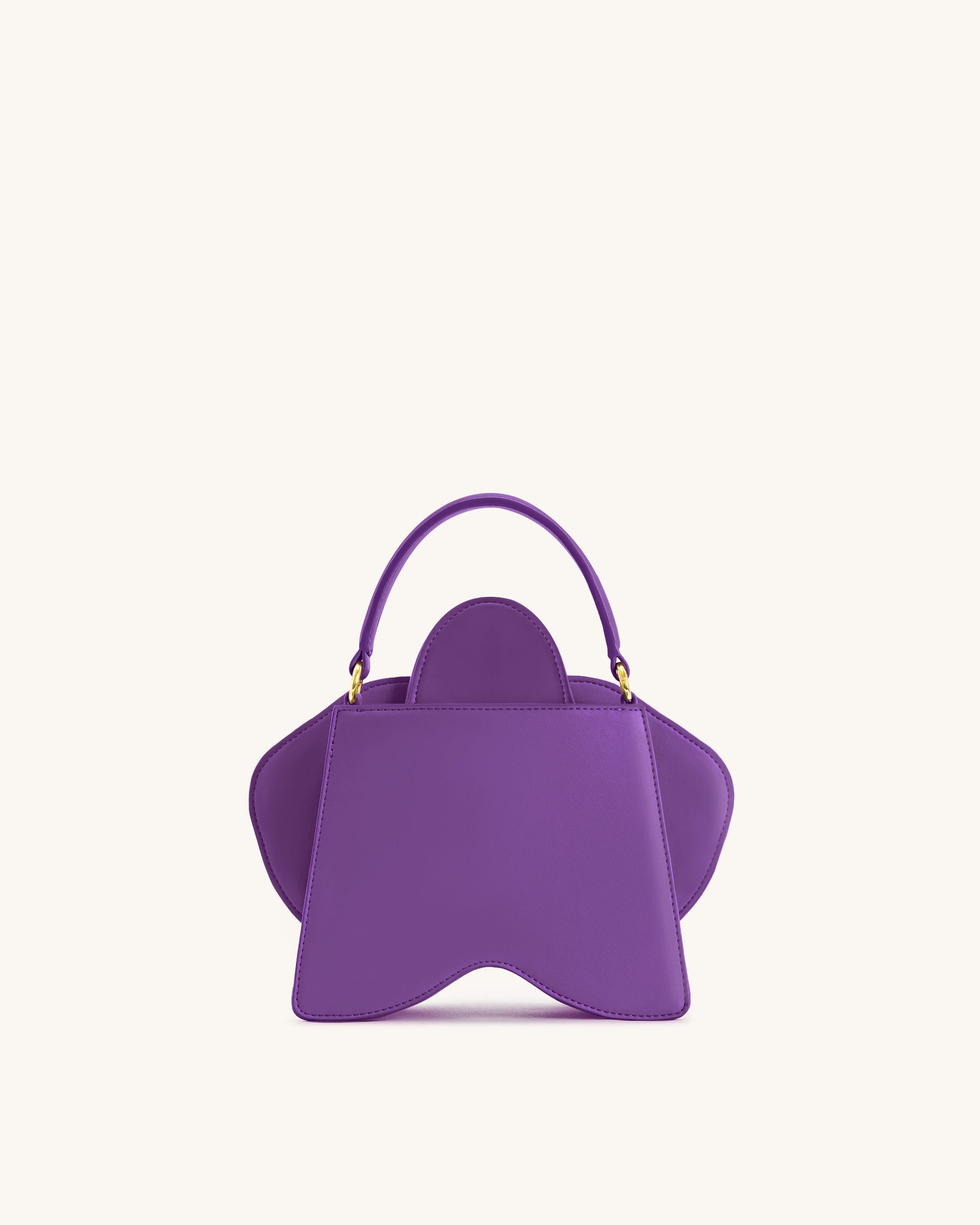 Flora Orchid Shaped Top Hand Bag - Purple