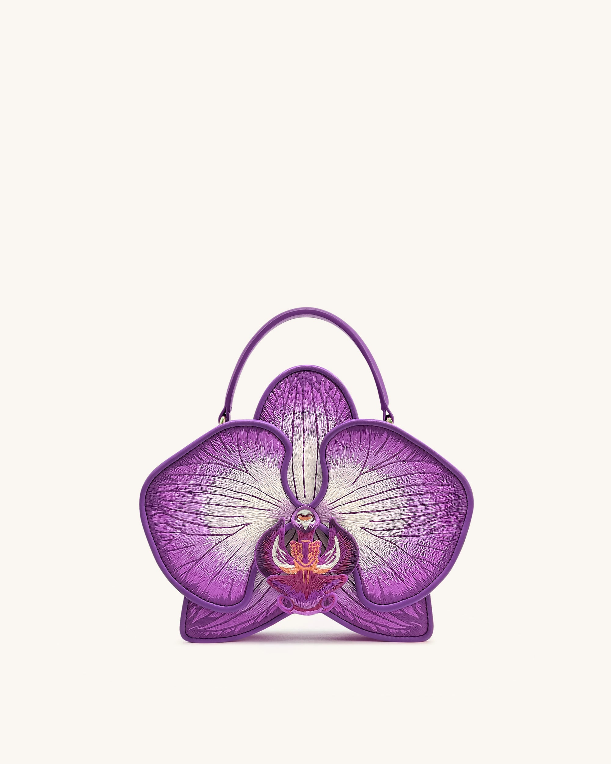 Flora Orchid Shaped Top Hand Bag - Purple