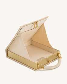 Elle Picnic Pattern Book Top Handle Bag - Khaki