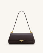 Eloise Woven Shoulder Bag - Dark Brown