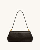 Eloise Woven Shoulder Bag - Dark Brown