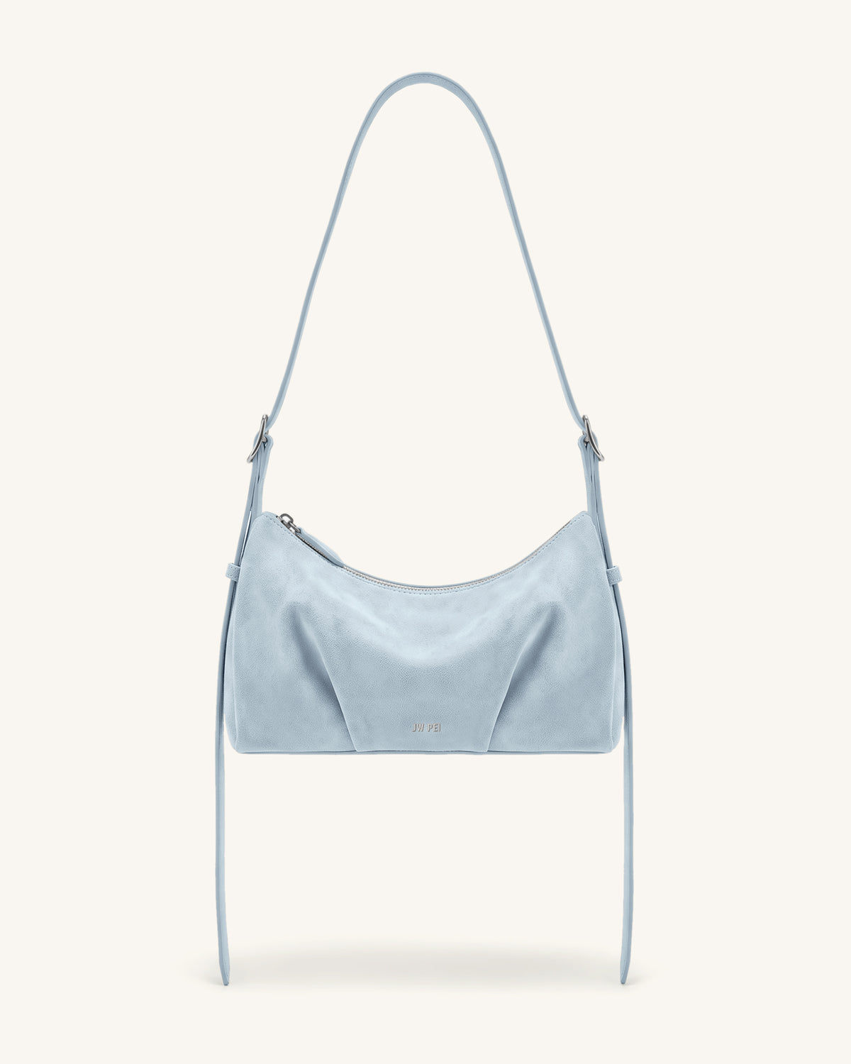 Loriette Faux Suede Crossbody Bag - Light Blue