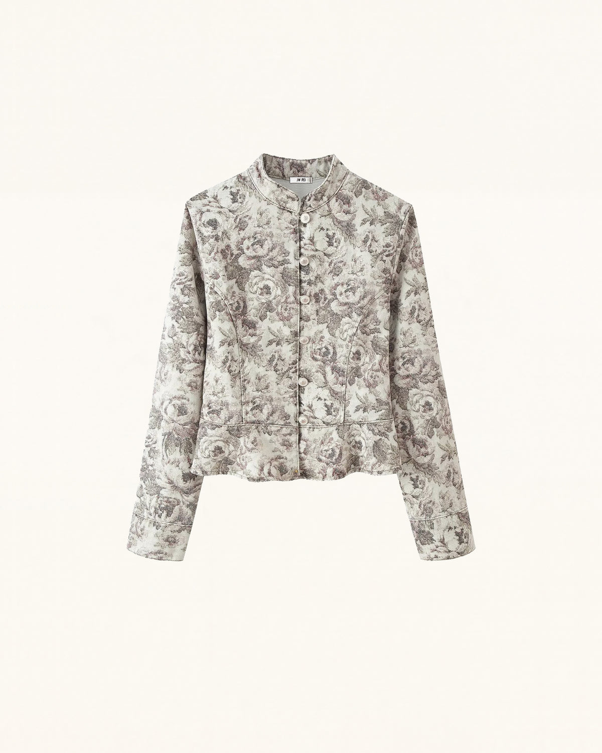 Vintage Floral Pattern Jacket - Beige