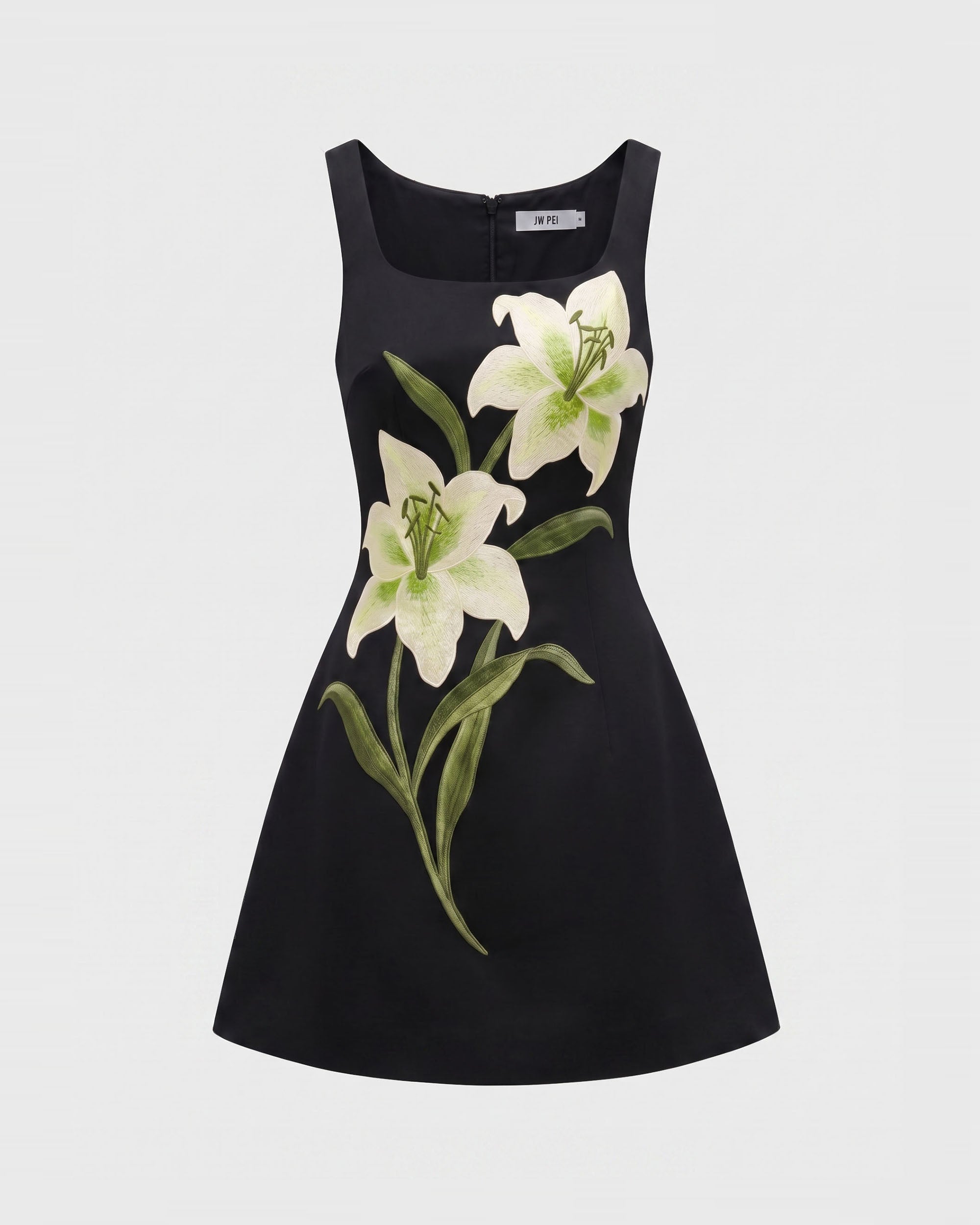 Lily Floral Print Sleeveless A-Line Mini Dress - Black