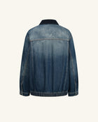 The Rebel Black Floral Studded Denim Jacket - Retro Denim
