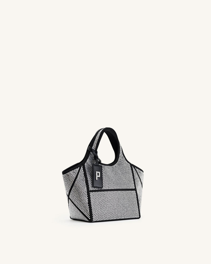 Eliana Artificial Crystal Mini Tote Bag - Anthracite