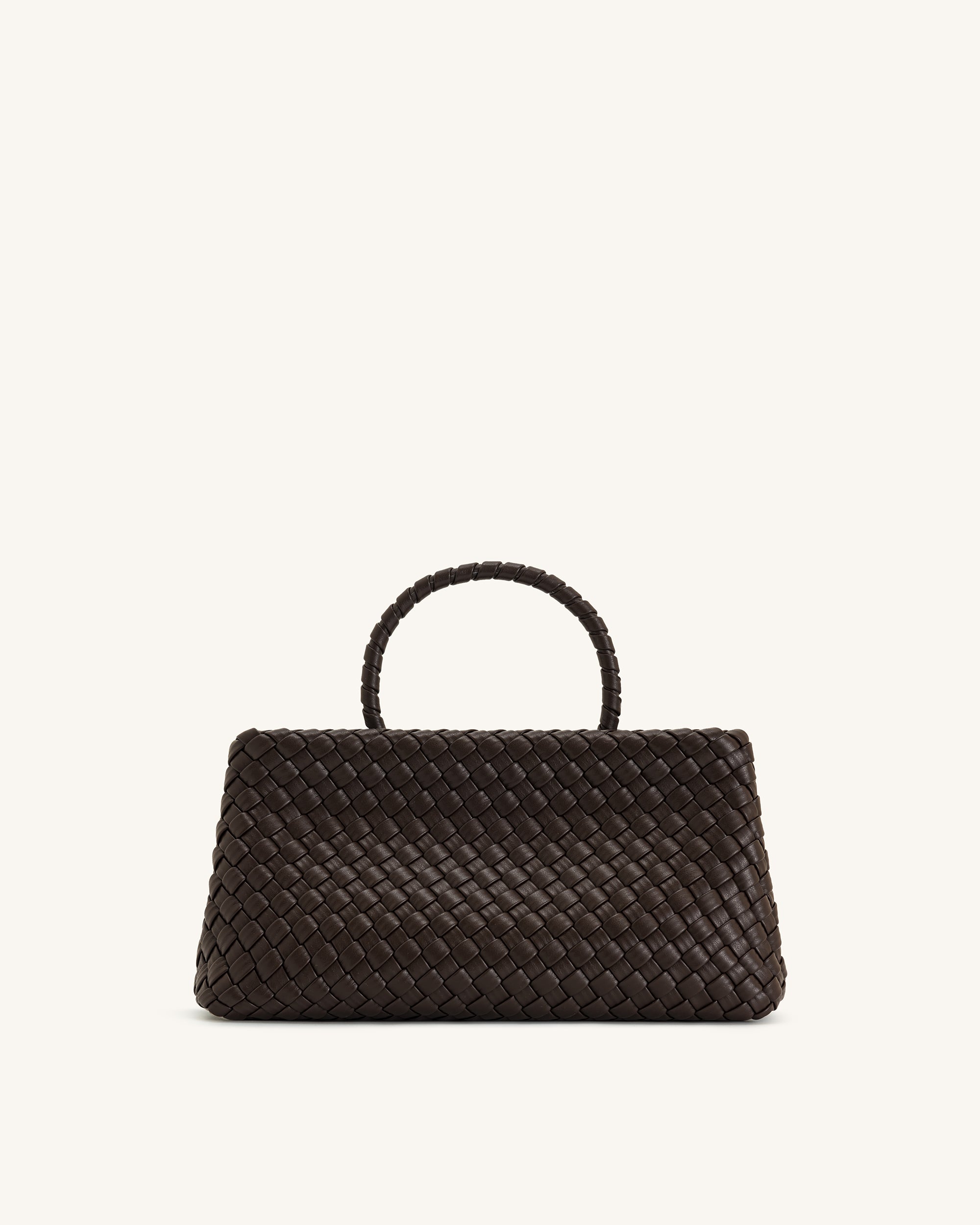 Elora Woven Tote Bag - Dark Brown | JW PEI
