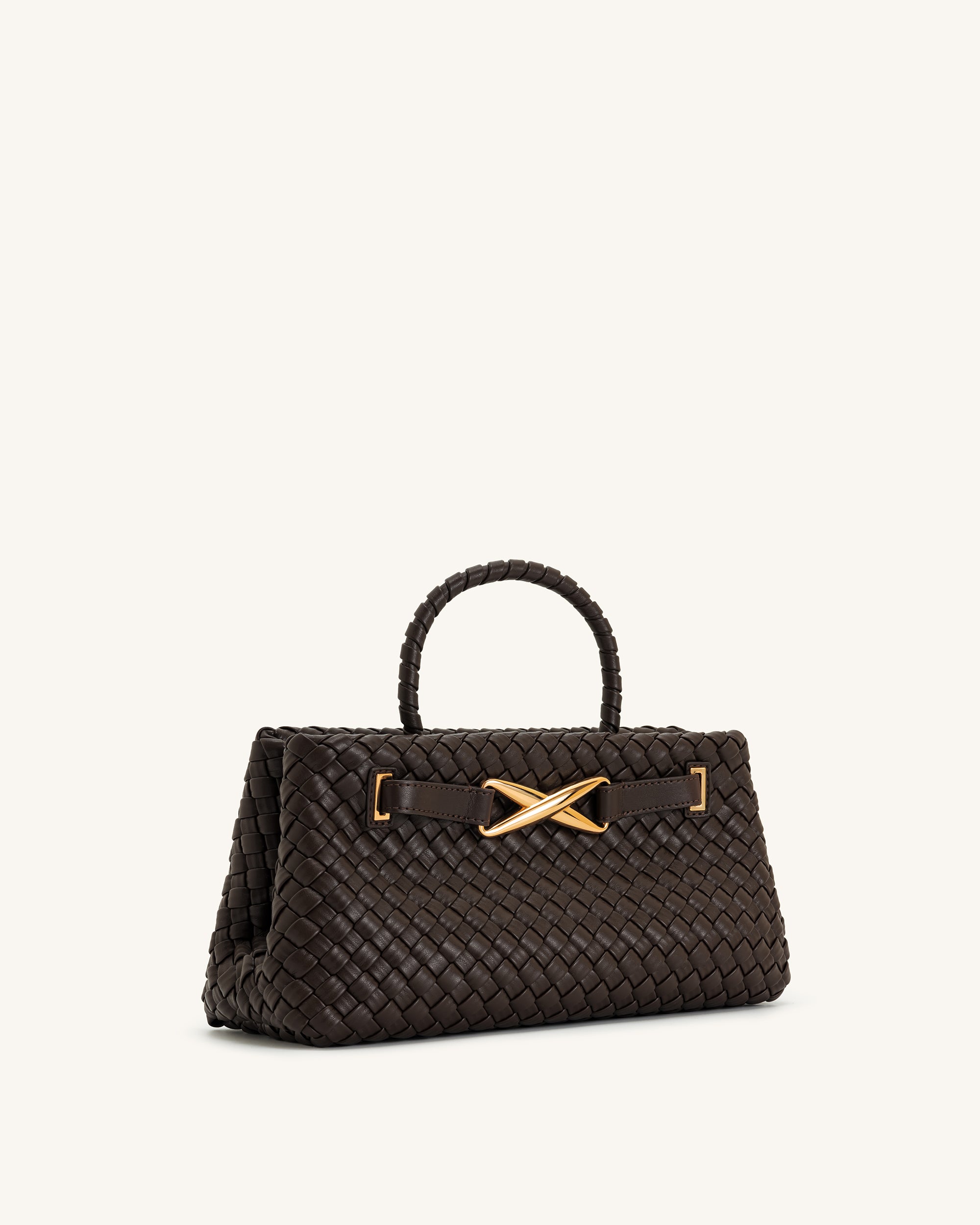 Elora Woven Tote Bag - Dark Brown | JW PEI