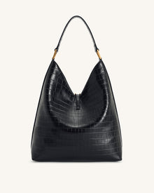 Aria Shoulder Bag - Black Croc