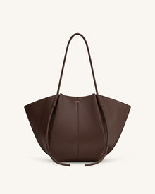 Nala Wide Tote Bag - Deep Brown