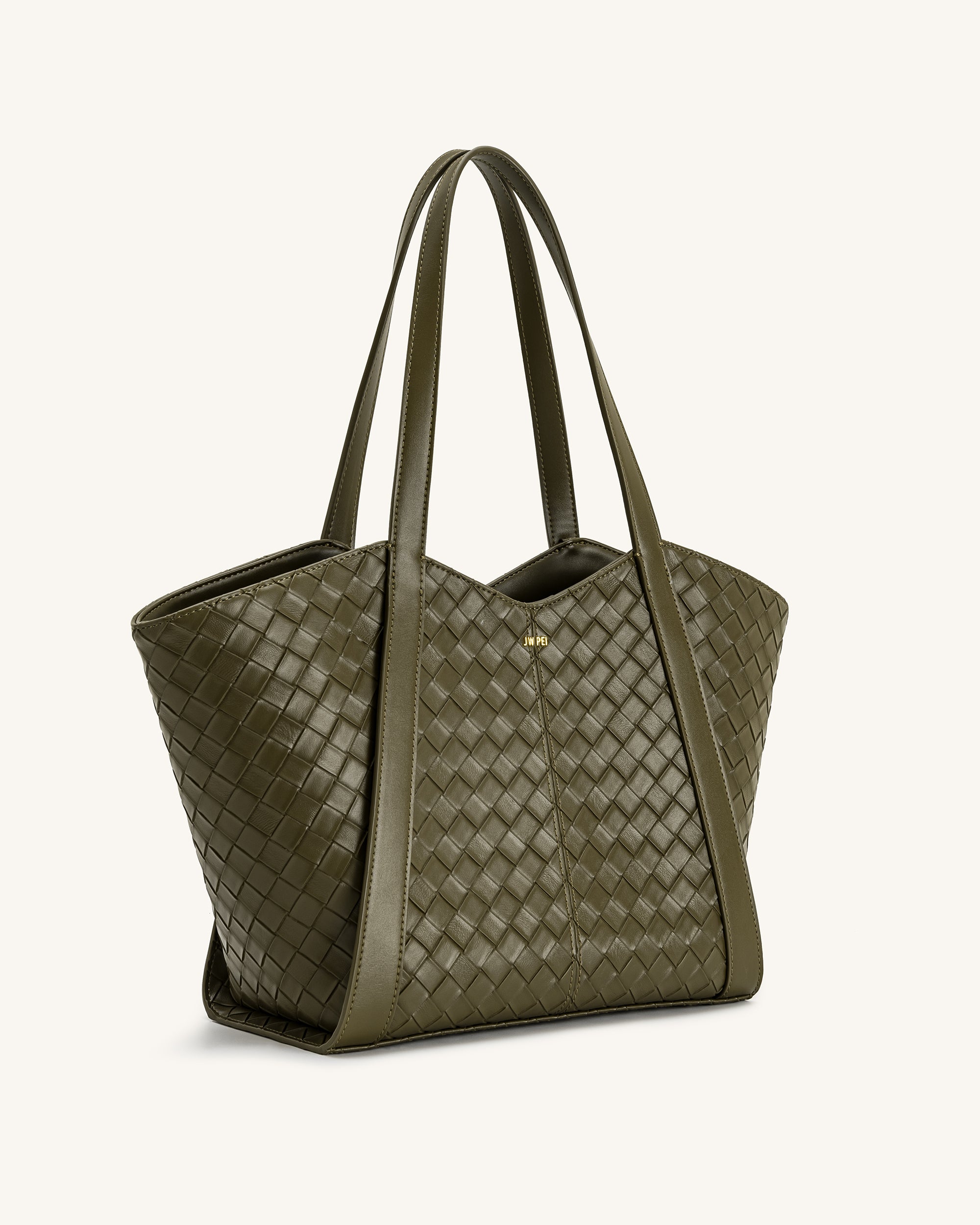 Kiana Large Capacity Weave Texture Tote Bag - Dark Olive