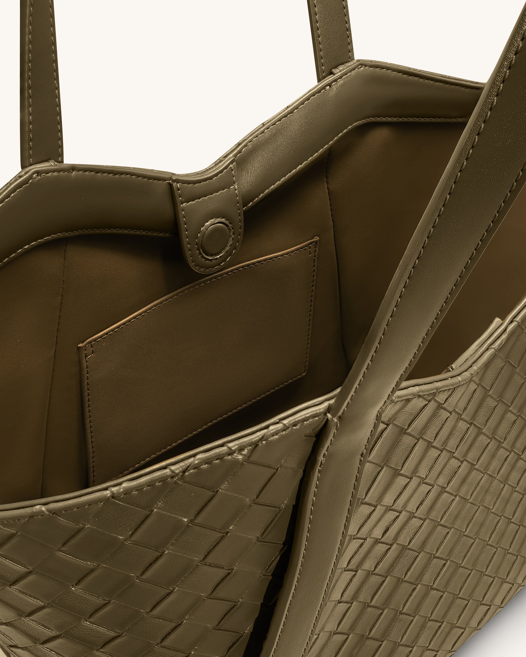 Kiana Large Capacity Weave Texture Tote Bag - Dark Olive