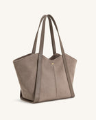Kiana Large Capacity Faux Suede Tote Bag - Taupe