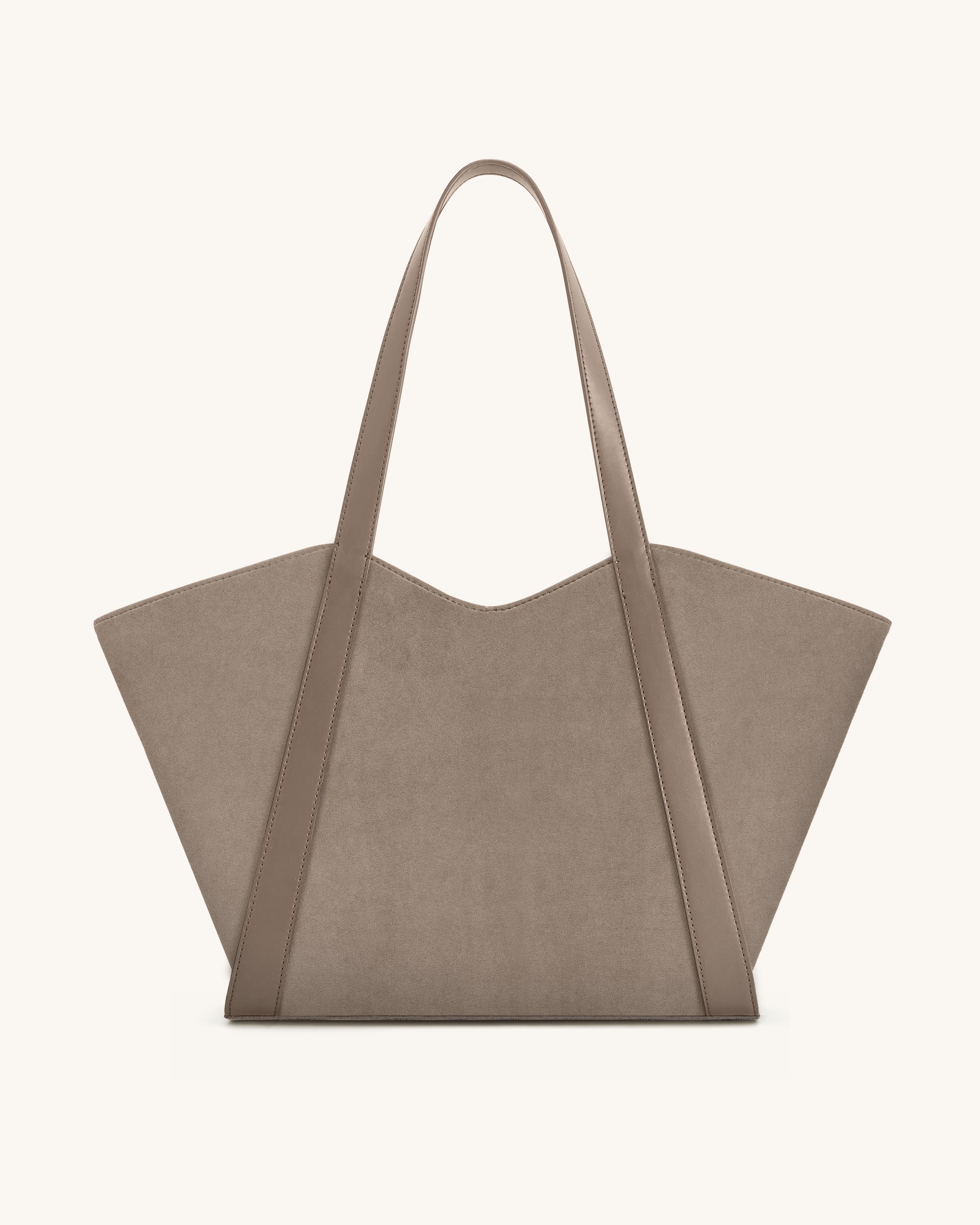 Kiana Large Capacity Faux Suede Tote Bag - Taupe