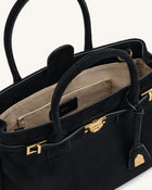 Miley Belt Embellished Tote Bag - Black