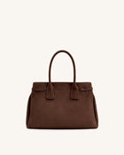 Miley Belt Embellished Tote Bag - Brown
