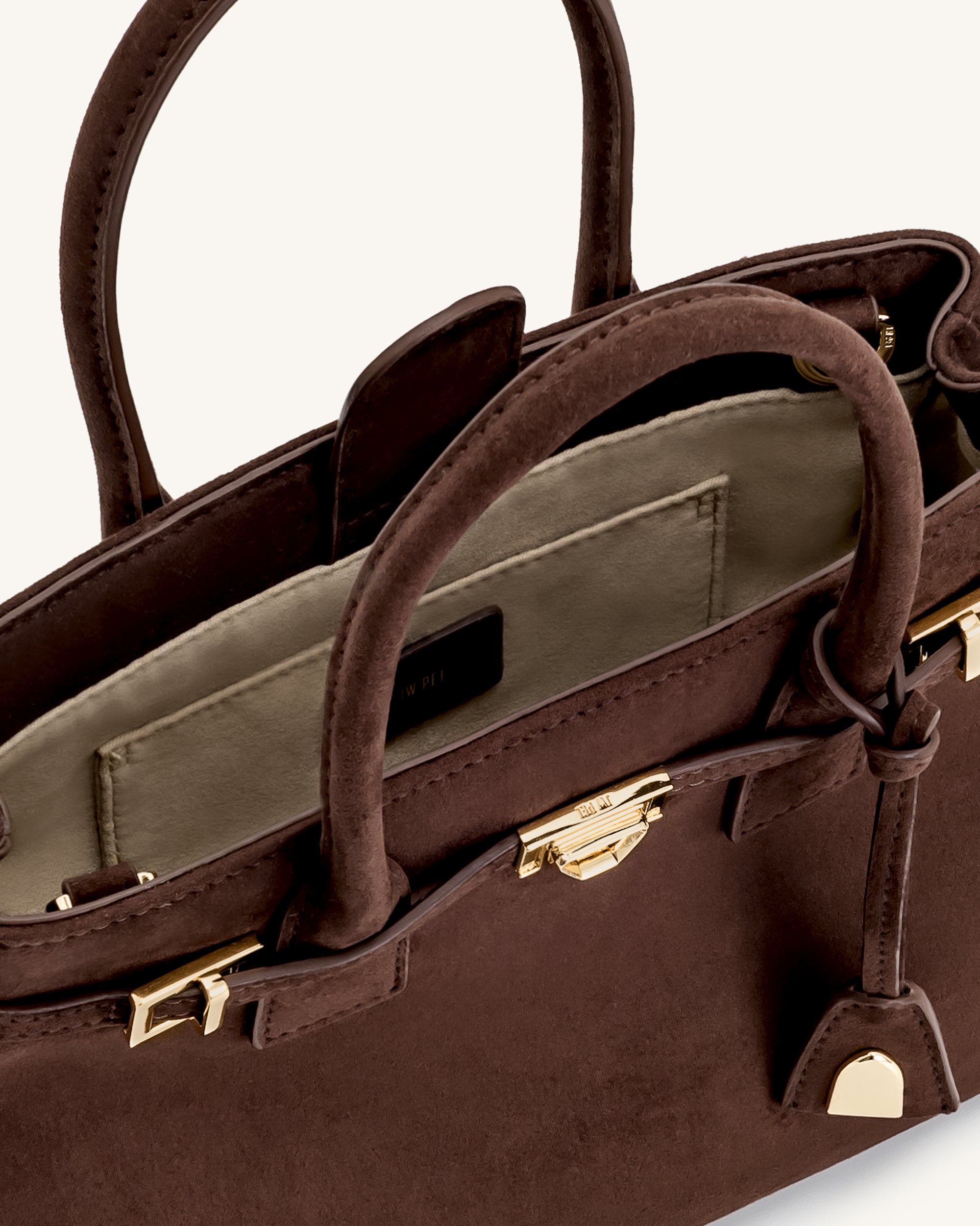 Miley Belt Embellished Tote Bag - Brown