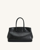 Ziva Metal Lock Decoration Tote Bag - Black