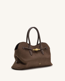 Adele Metal Rope Knot Tote Bag - Mocha Brown