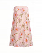 Floral Embroidered Strapless Mini Dress - Blush Pink