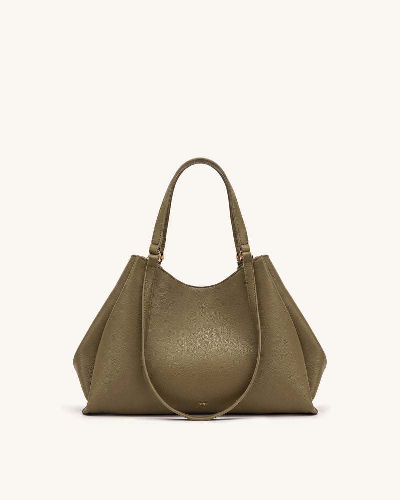 Virelia Double Handle Tote Bag - Olive Green