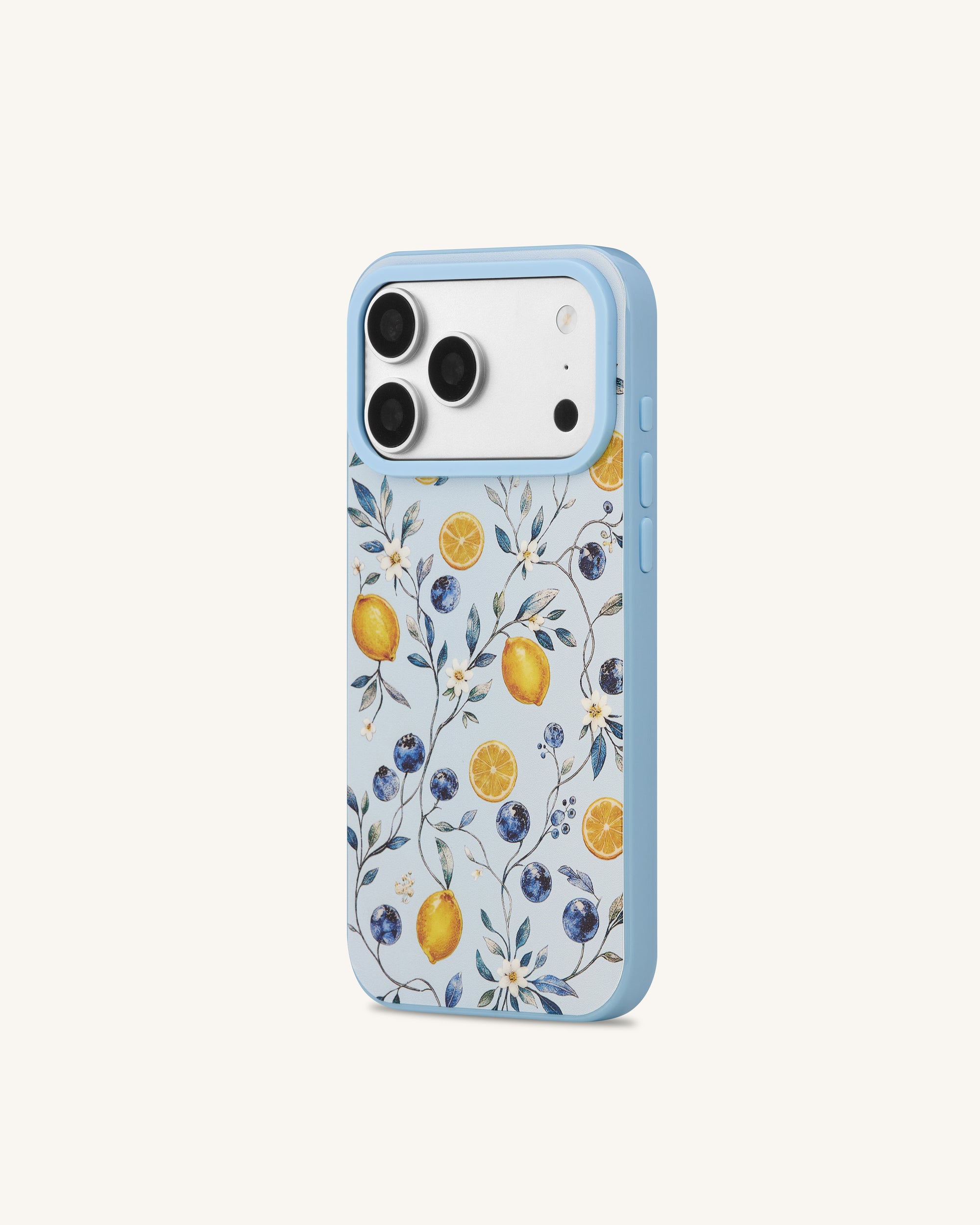 Fruity Blossom Blueberry Lemon Phone Case - Blue