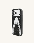 Shark Mouth Pearl Phone Case - Black
